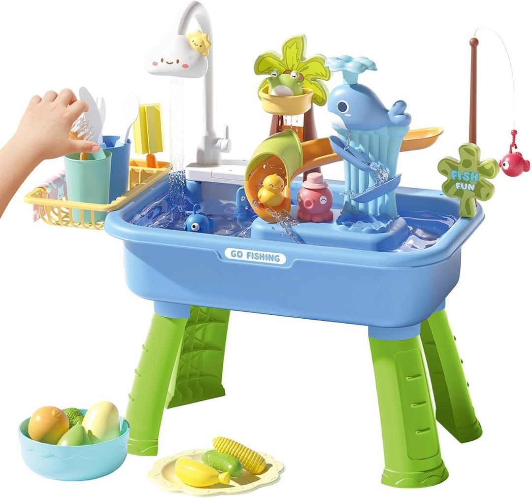 Wasserspieltisch Für Kinder, Sand Wassertisch Für Kleinkinder, Angelspielzeug Aktivitäts Und Sensori