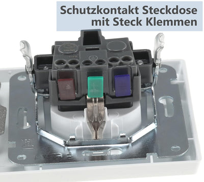 MILOS LED Dimmer Steckdose Kombi Unterputz für dimmbare LED-Leuchtmittel, 2-fach Rahmen Anthrazit