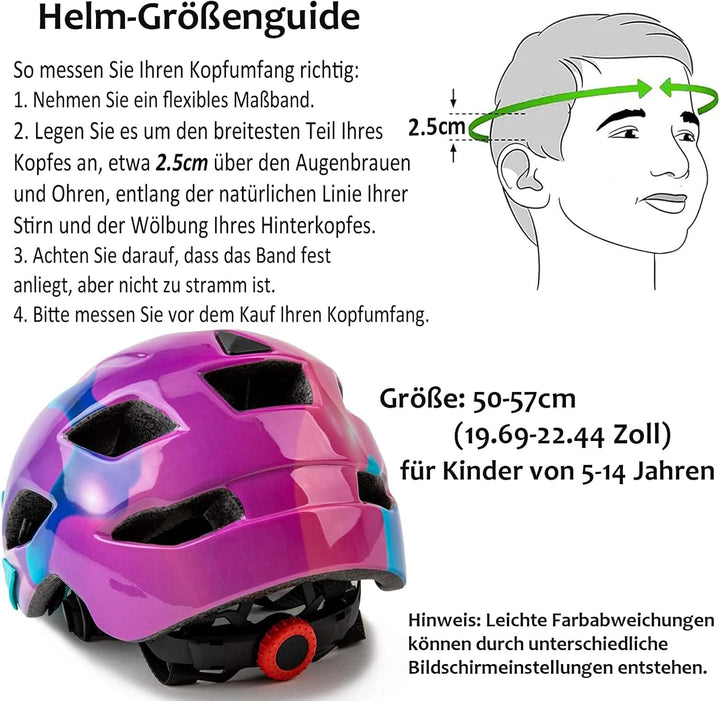 SIFVO Fahrradhelm Kinder Jungen und Mädchen 50-57cm, Kinder Fahrradhelm mit Abnehmbarem Visier Kinde