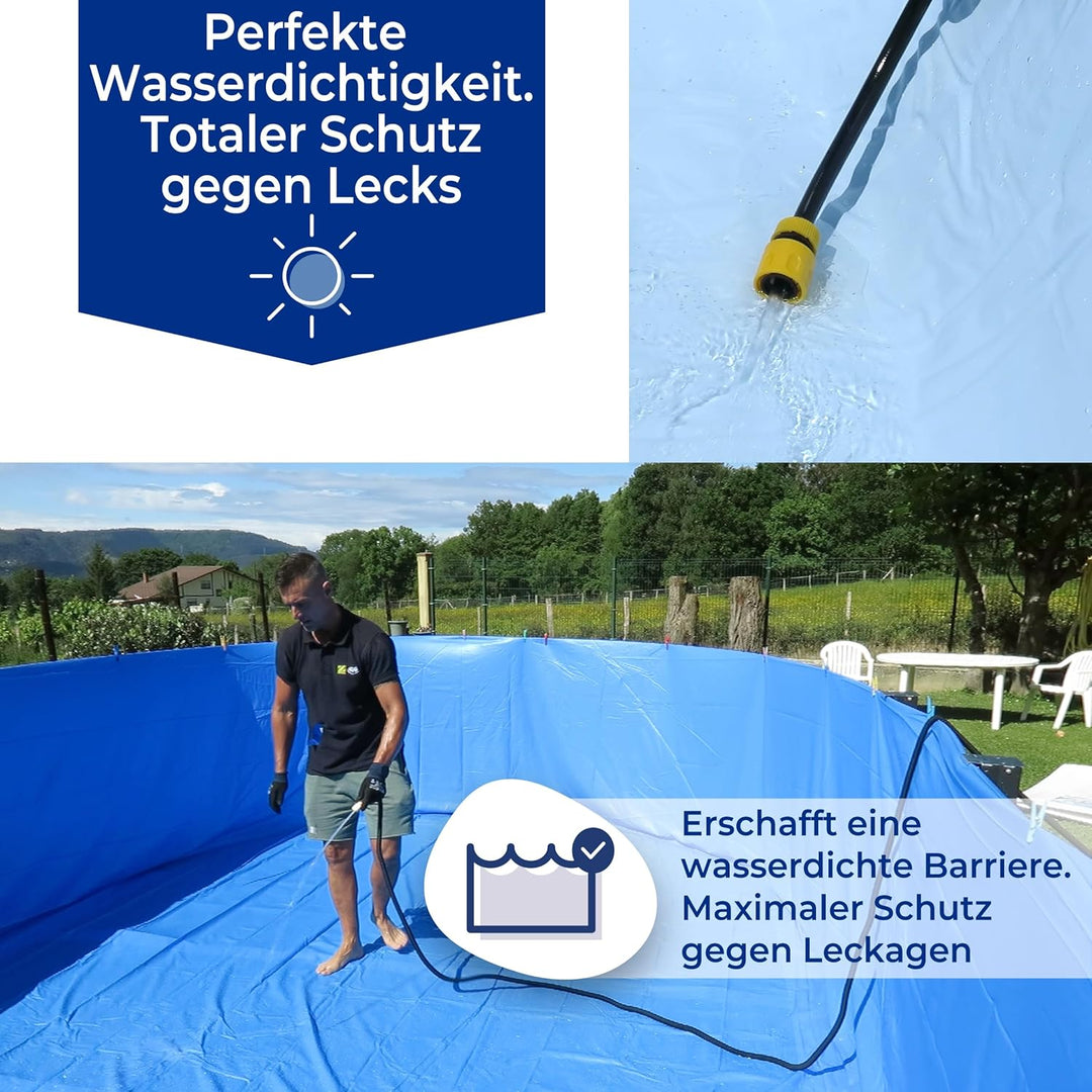 Gre SP358F - Poolfolie für runde Pools, 350 x 132 cm (Durchmesser x Höhe), Overlap System, Farbe Bla