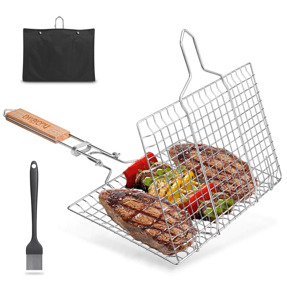 Faltbarer BBQ Grillkorb, Huolewa Tragbares Grillwerkzeug Grillroste Grillkorb Grill für Fischgemüse