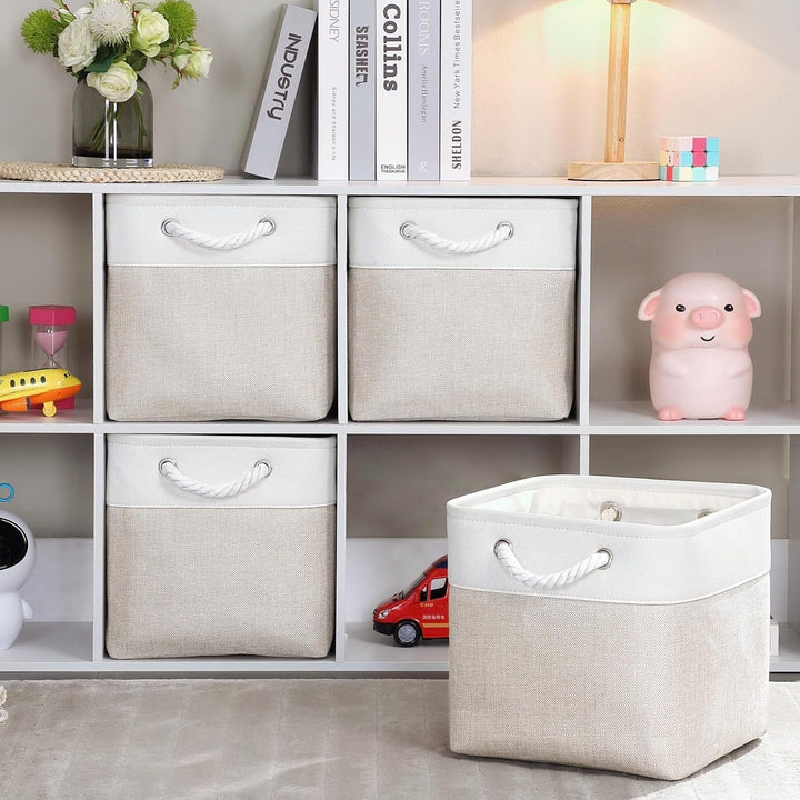 Mangata 30x30x30cm Aufbewahrungsbox Stoff, Aufbewahrungskorb zum Organisieren von Kleidung und Spiel
