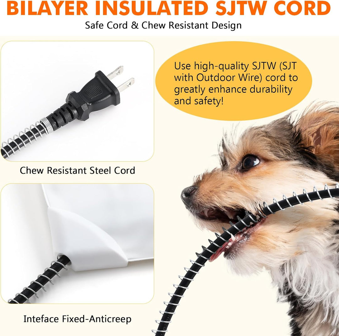 pecute Haustier Heizkissen, Outdoor Heizdecke Haustier wasserdichte IPX7, Elektrisches Heizkissen fü