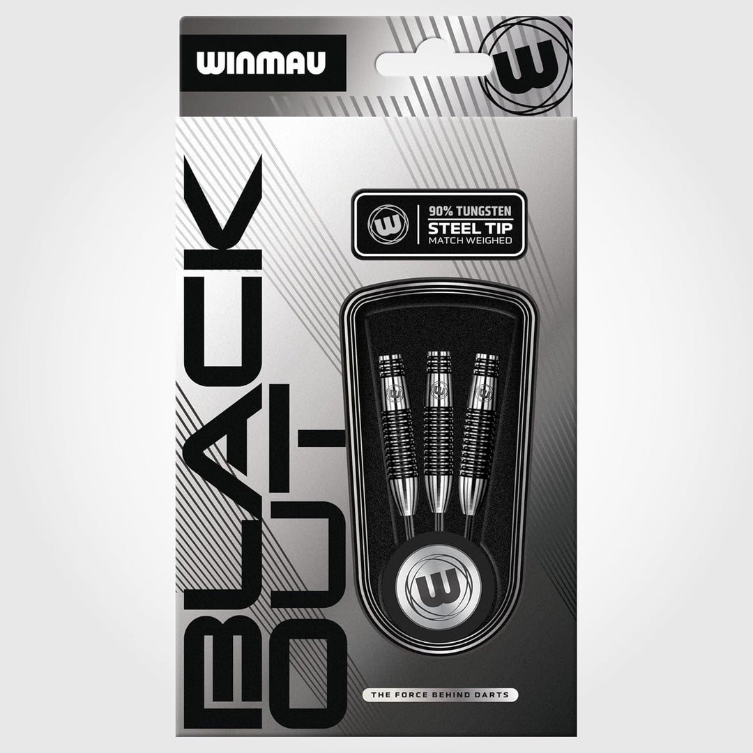 WINMAU Blackout Profi Stahlspitze Wolfram Dartpfeile mit Flüge und Stiele (Wellen) 24g Torpedo, 24g