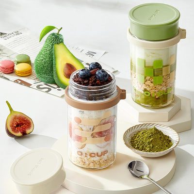 UHAPEER 500ML Müslidosen, Auslaufsicherer Müslibecher mit Löffel, Porridge Becher 2er Set, Mepal Bec
