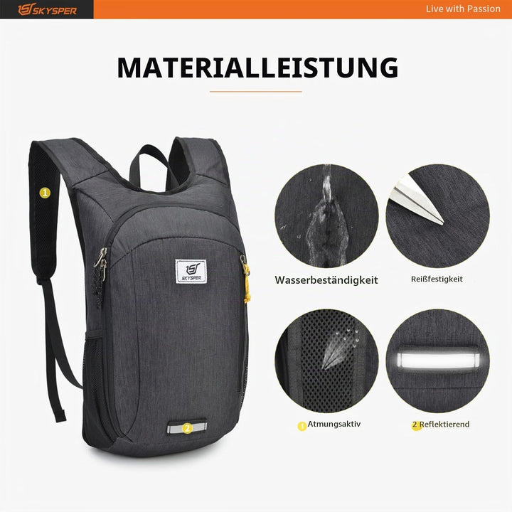 SKYSPER 10L/15L/20L Faltbarer Rucksack Ultraleicht Tagesrucksack Wasserfest Daypack Reiserucksack Wa