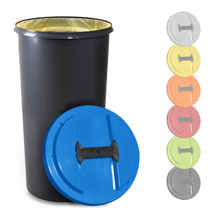 KUEFA BSC 60L Mülleimer, Müllsackständer, Gelber Sack Ständer inkl. Klemm-Ring für Müllbeutel, extra