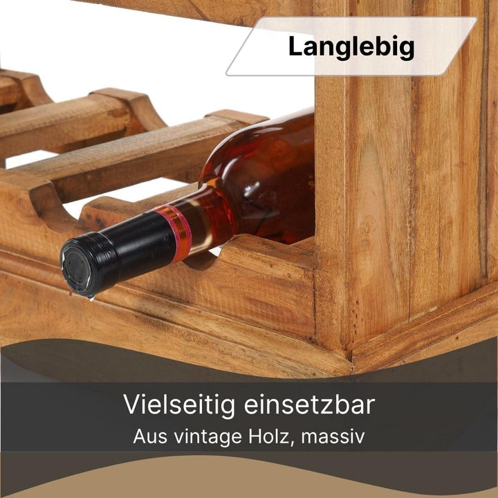 DESIGN DELIGHTS rustikales WEINREGAL Cortez 85 | 85x55cm(HxB) Massivholz | Flaschenregal, Weinflasch