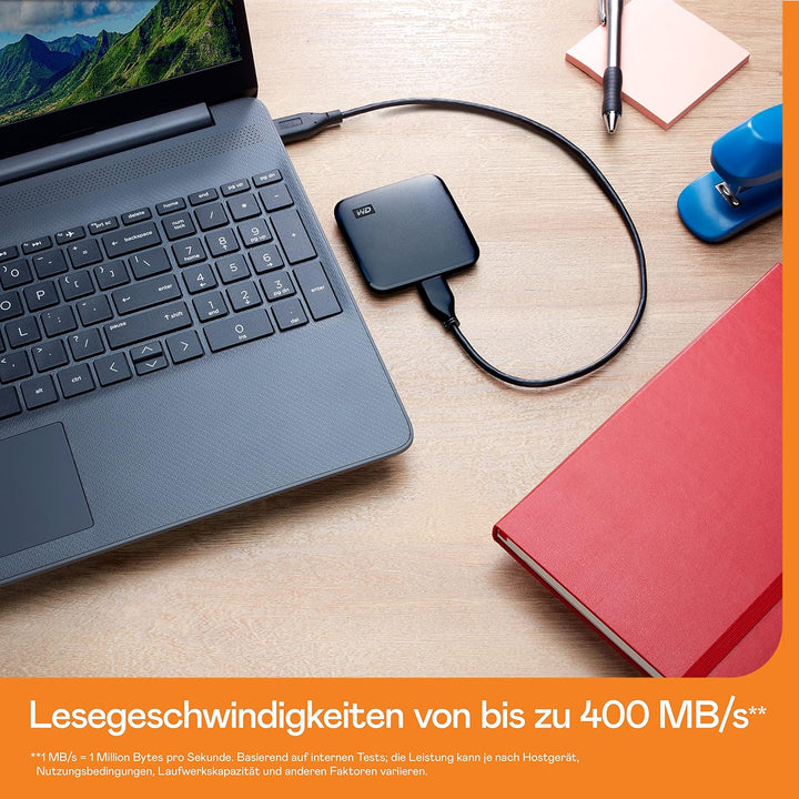 WD Elements™ SE SSD externe SSD 2 TB (USB 3.0-Schnittstelle, Plug-and-Play, 400 MB/s Lesegeschwindig
