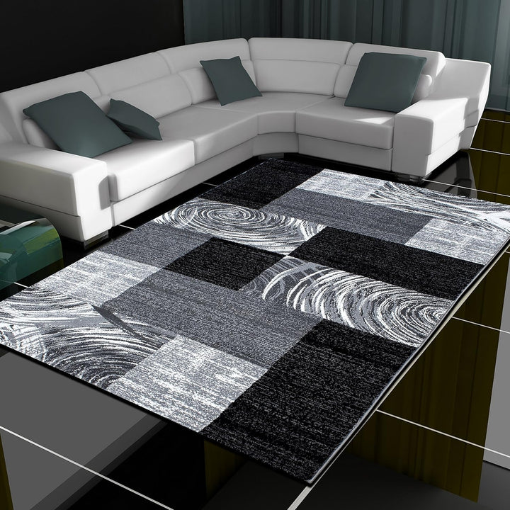 Teppich Wohnzimmer 80x150 cm Läufer Flur Braun Kurzflor Kariert Design - Teppich Schlafzimmer, Esszi