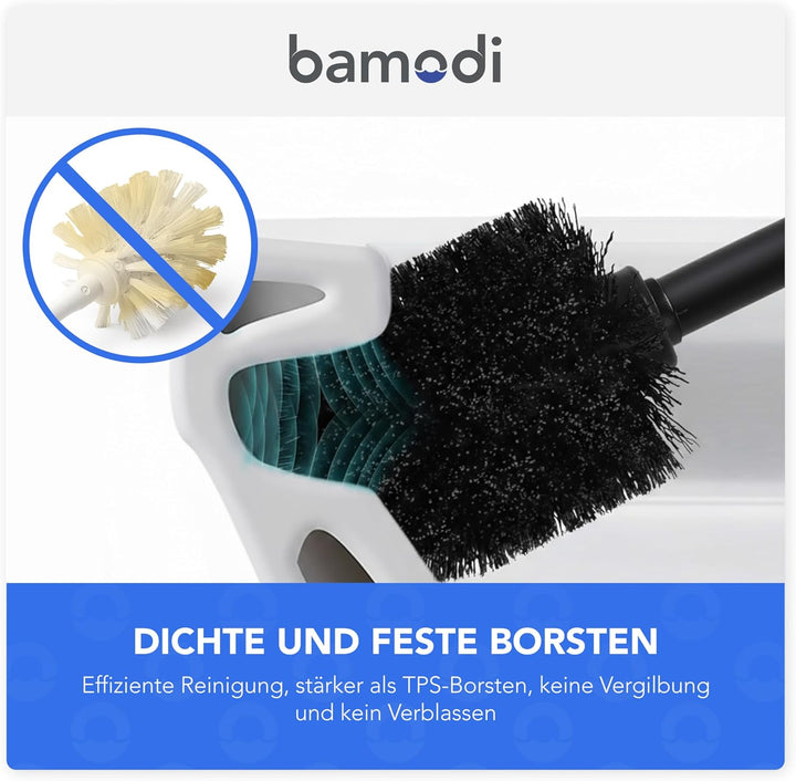 Bamodi Klobürste Schwarz WC-Bürsten und Halter - Toiletten Silicon Brush - Toilettenbürste mit steif