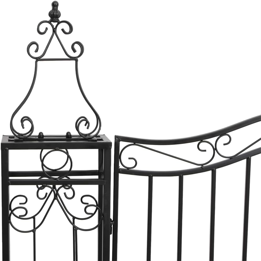 vidaXL Gartentor Schwarz 121x8x150 cm Schmiedeeisen 121 x 8 x 150 cm, 121 x 8 x 150 cm