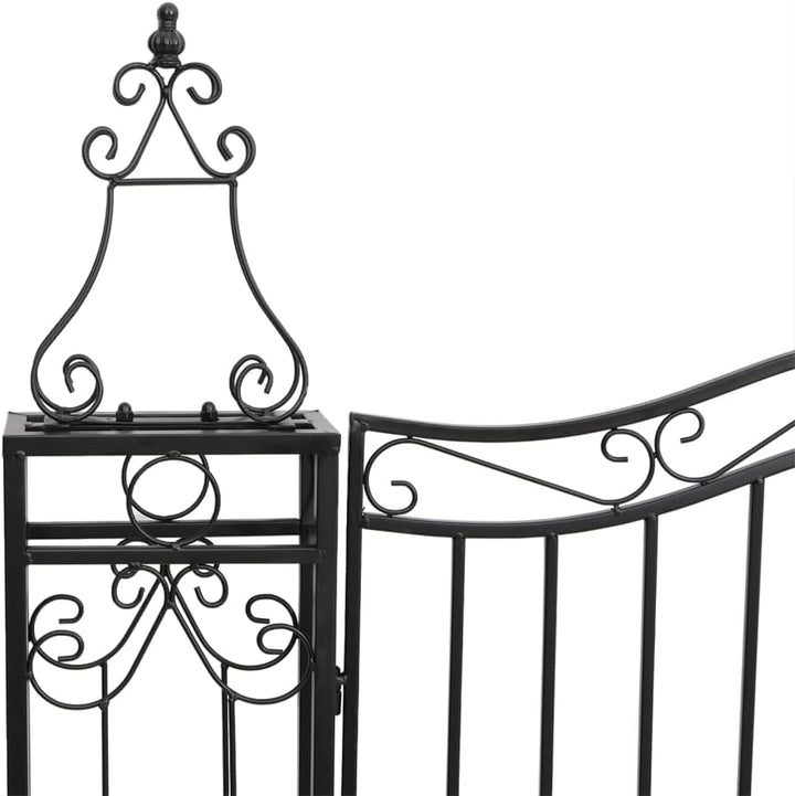 vidaXL Gartentor Schwarz 121x8x150 cm Schmiedeeisen 121 x 8 x 150 cm, 121 x 8 x 150 cm