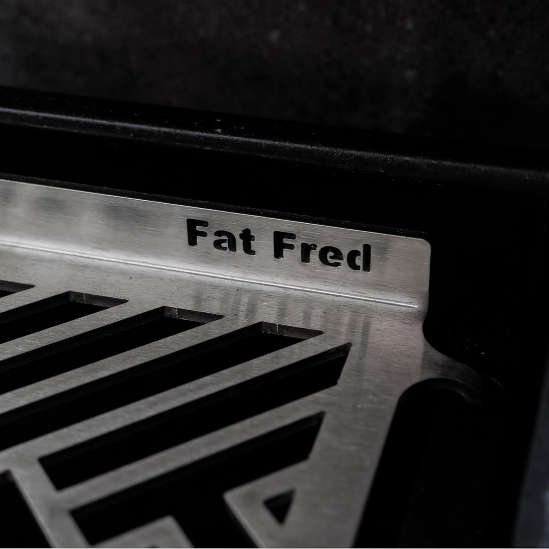 Grillrost.com Das Original Edelstahl Multistation | Warmhalterost für Burnhard Fat Fred | mit Drumst