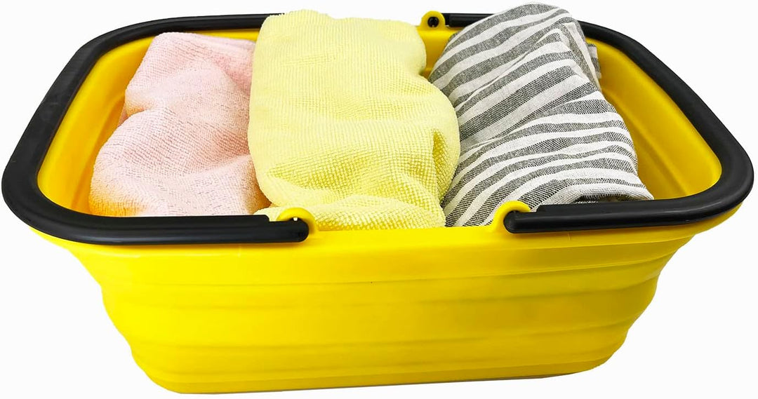 SAMMART 9,2 l zusammenklappbare Wanne mit Griff – tragbarer Outdoor-Picknickkorb/Krater – Faltbare E
