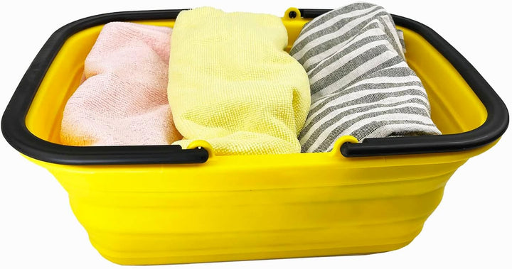 SAMMART 9,2 l zusammenklappbare Wanne mit Griff – tragbarer Outdoor-Picknickkorb/Krater – Faltbare E