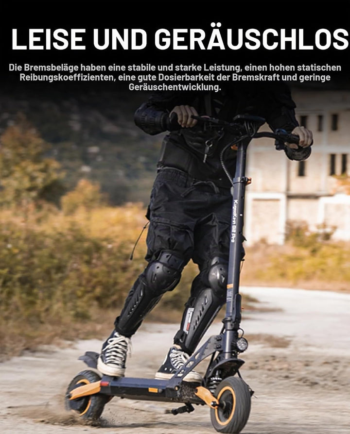 2 Paar Geräuscharme 4mm Scheibenbremsbeläge kompatibel mit KuKirin G2 Max / G2 Pro KickScooter Hitze