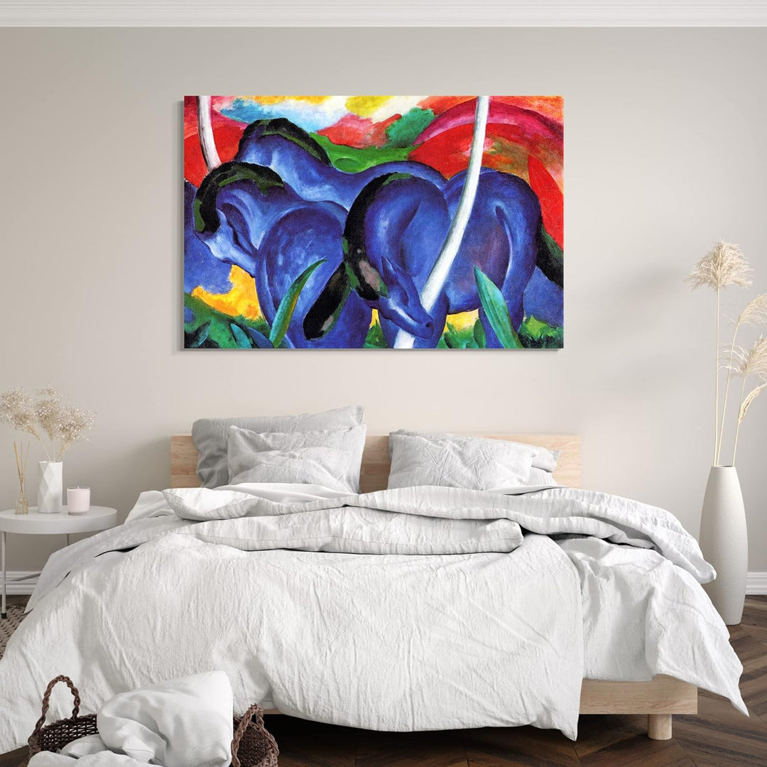 Printed Paintings Leinwand (80x60cm): Franz Marc - Die grossen blauen Pferde (1911) 80x60 cm, 80x60