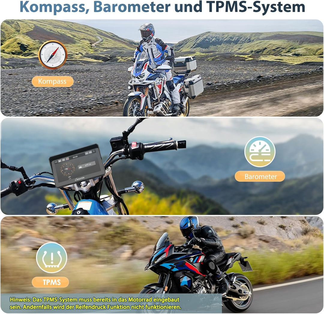 Carpuride W702BS Pro Motorrad Carplay Bildschirm mit BMW Wonder Wheel für BMW Motorrad, Kabelloses C