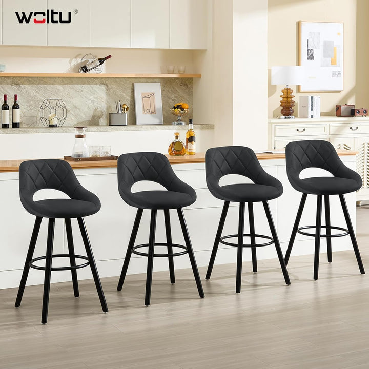 WOLTU Barhocker 2er Set, Barstuhl Küchenhocker Thekenhocker, Hocker mit Rückenlehne Fussstütze, aus
