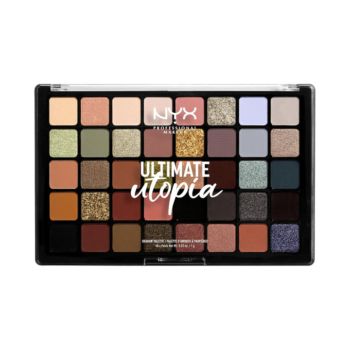 NYX Professional Makeup Lidschattenpalette, Ultimate Shadow Palette, Gepresster Puder Lidschatten, 4
