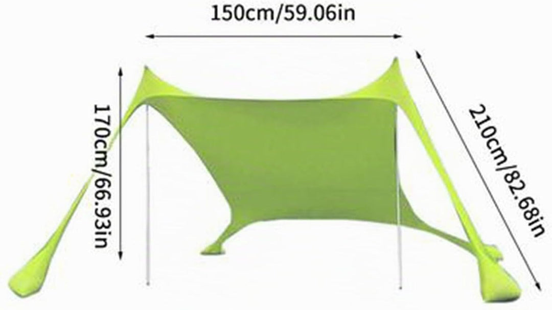 Strandzelt Sonnenschutz, Strandüberdachungszelt-Sonnenschutz,Sonnenzelt Mit Sandankern, Sandsäcken U