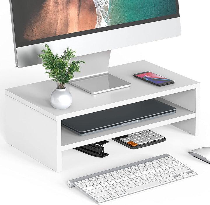 FITUEYES Monitorständer Bildschirmständer aus Holz Ergonomischem Laptop-Druckerständer für Monitor L