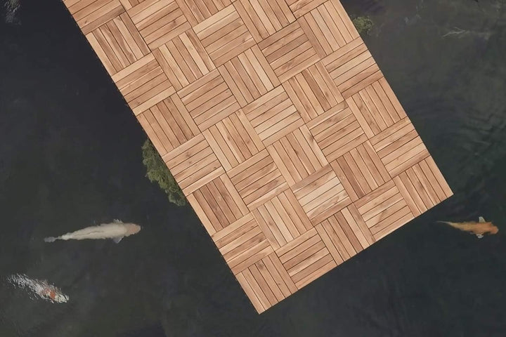 SAM Terrassen- Klickfliese 01, Holz- Akazie, 33 Fliesen für 3 m², 30x30cm, Garten Bodenbelag mit Dra