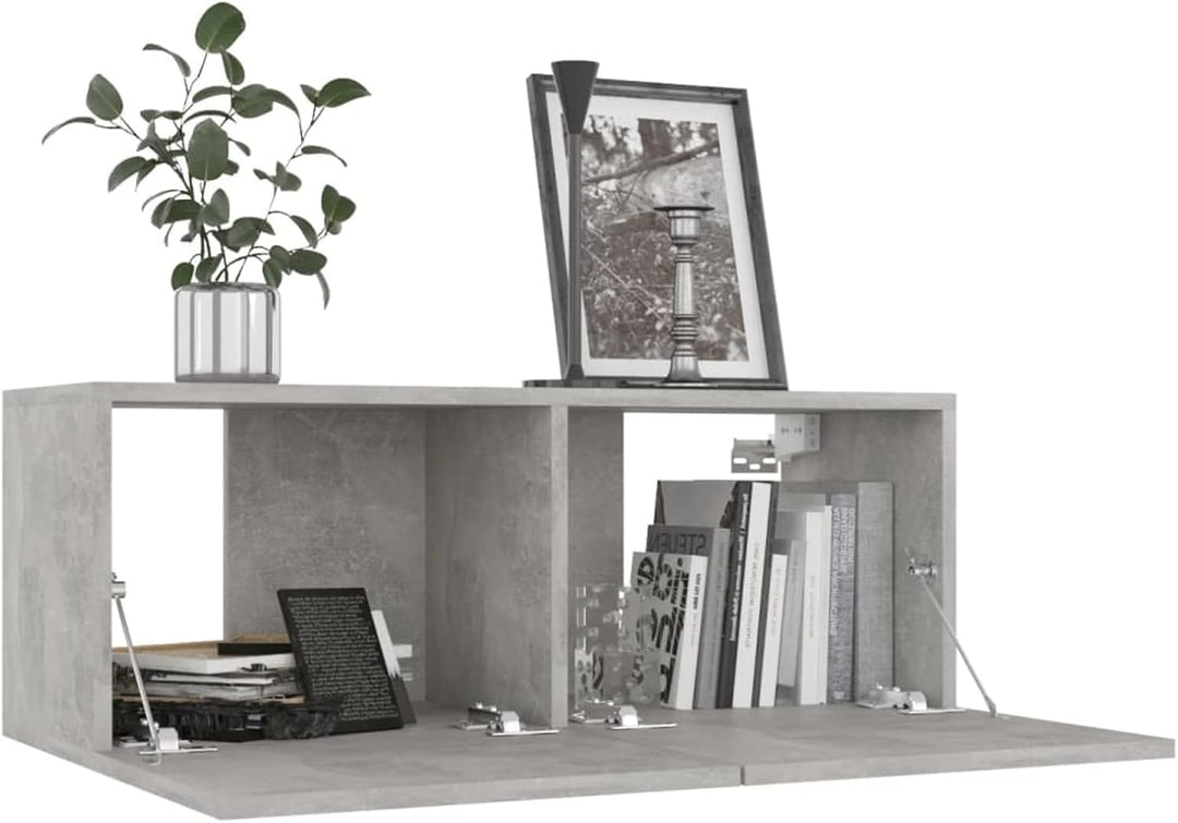 Festnight TV Wandboard Hängend Betongrau TV-Wandschrank Lowboard Hangend Hängeschränke Hänge TV Boar