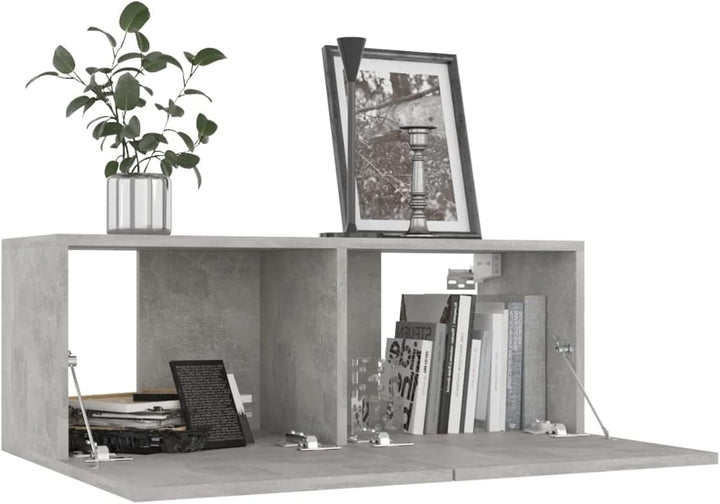 Festnight TV Wandboard Hängend Betongrau TV-Wandschrank Lowboard Hangend Hängeschränke Hänge TV Boar