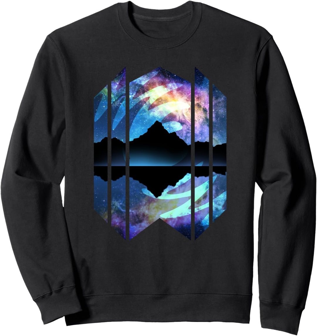 Trendy Mystical Mountain Diamond Panels Sweatshirt