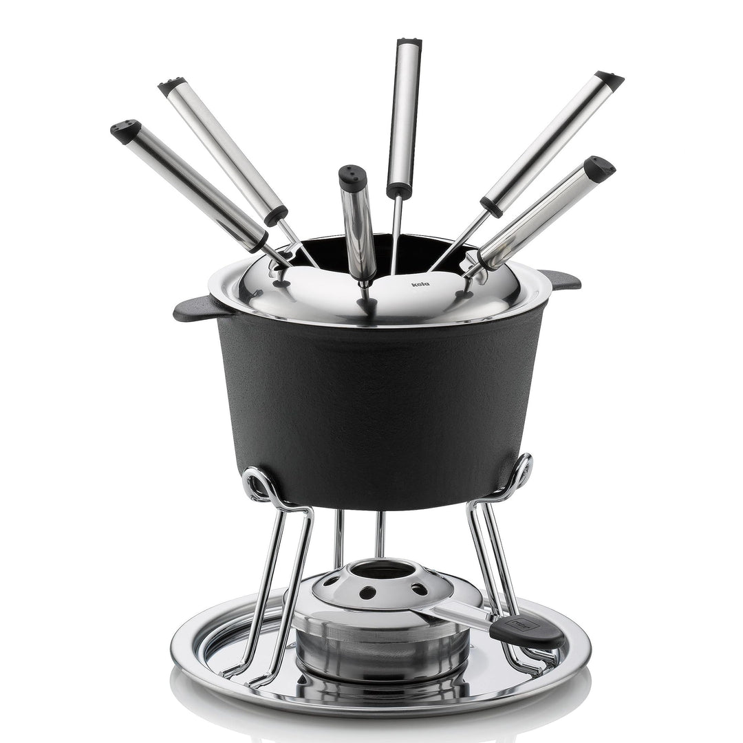 kela Fondue-Set Comore Gusseisen schwarz 19,5cm 20cmØ, 20x20x19,5
