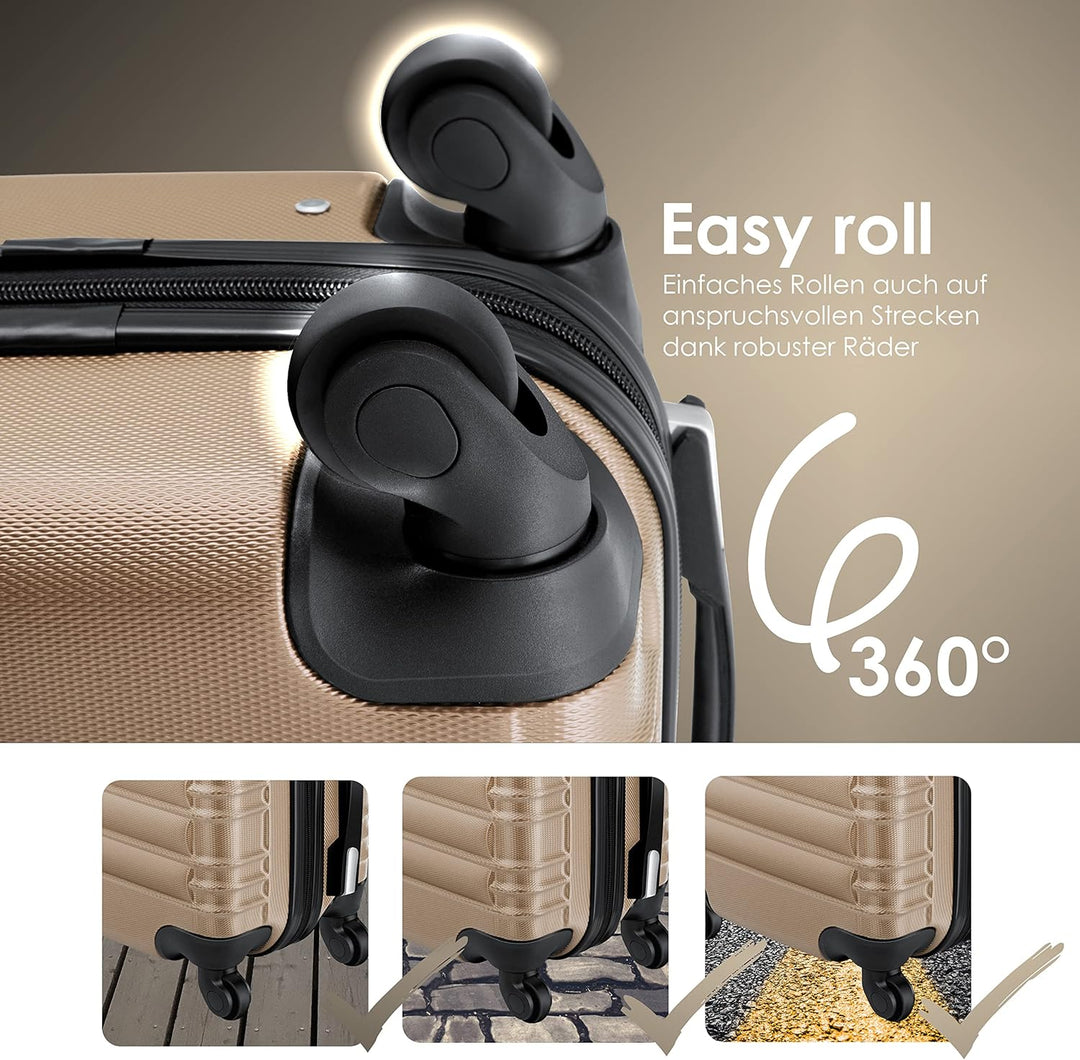 KESSER® 3tlg. Hartschalenkofferset Hard Shell Basic Hartschalenkoffer Trolley Koffer Reisekoffer Rei