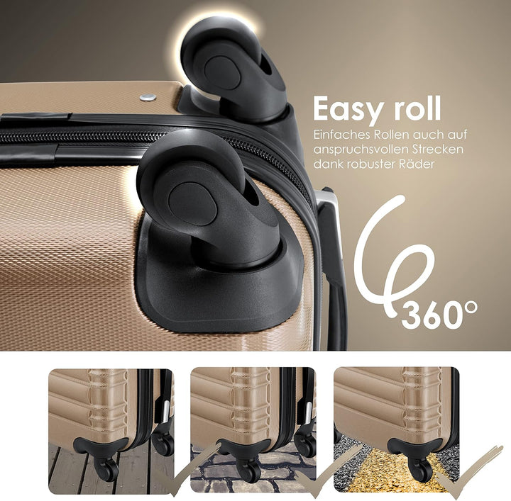 KESSER® 3tlg. Hartschalenkofferset Hard Shell Basic Hartschalenkoffer Trolley Koffer Reisekoffer Rei