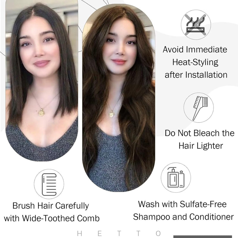 Hetto Tressen Echthaar Extensions Dunkelbraun Tressen Extensions Zum Einnähen Tressen Extensions Bra