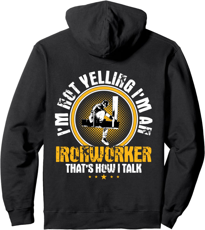 Ironworker Design auf der Rückseite der Kleidung Pullover Hoodie