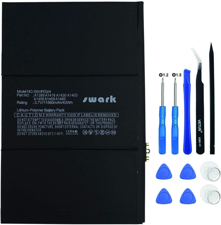 Swark A1389 Akku Kompatibel mit Apple iPad 3 3rd 4 4th A1389 A1416 A1430 A1403 A1458 A1459 A1460 616