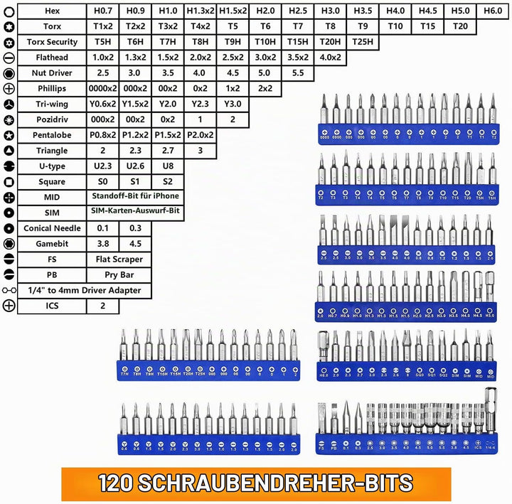 142 in 1 Feinmechaniker Werkzeug Schraubendreher Set, Werkzeugset, Precision Screwdriver Set, Handy