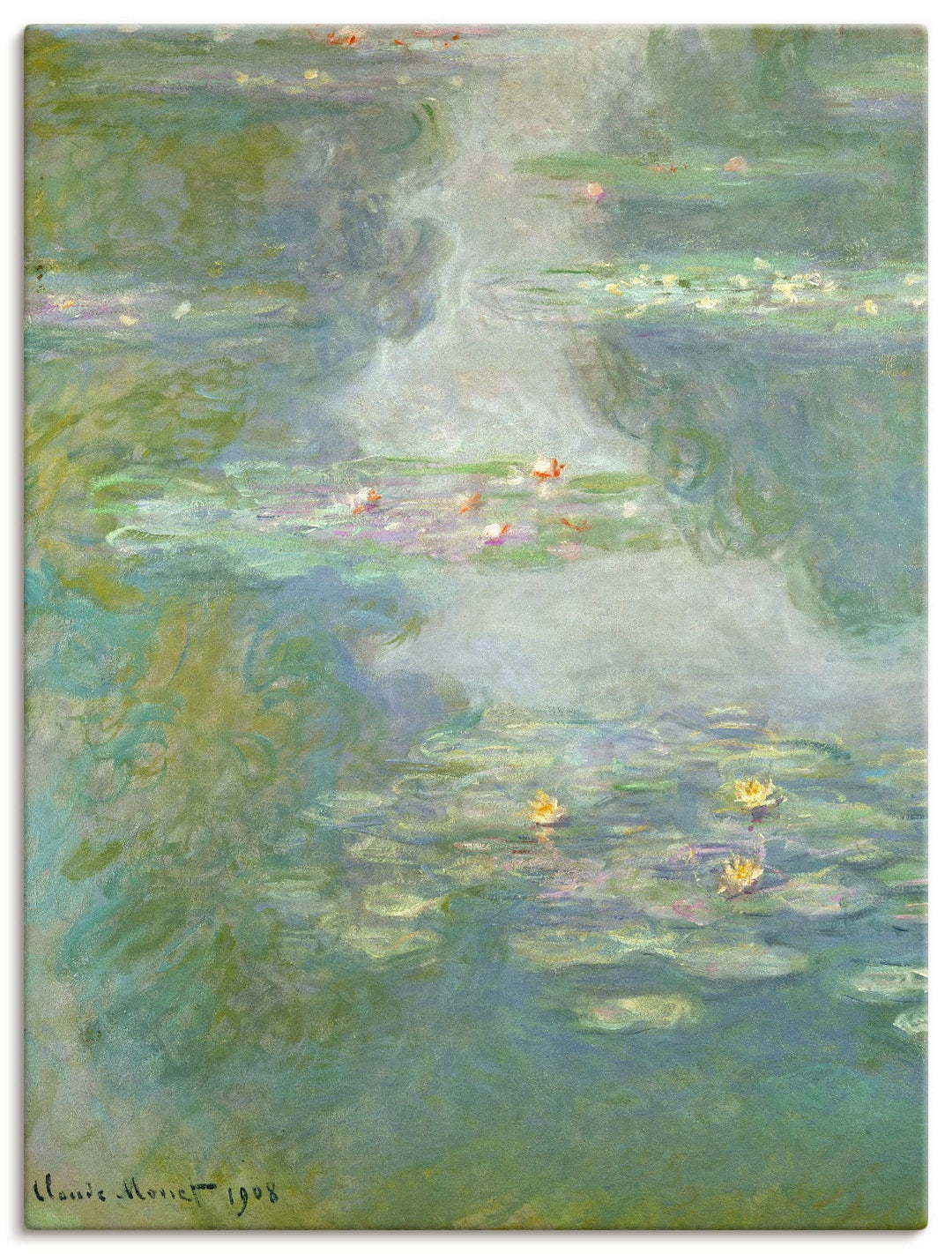 ARTland Leinwandbilder Wandbild Bild auf Leinwand 30x40 cm Wanddeko See Teich Wasser Pflanzen Blumen