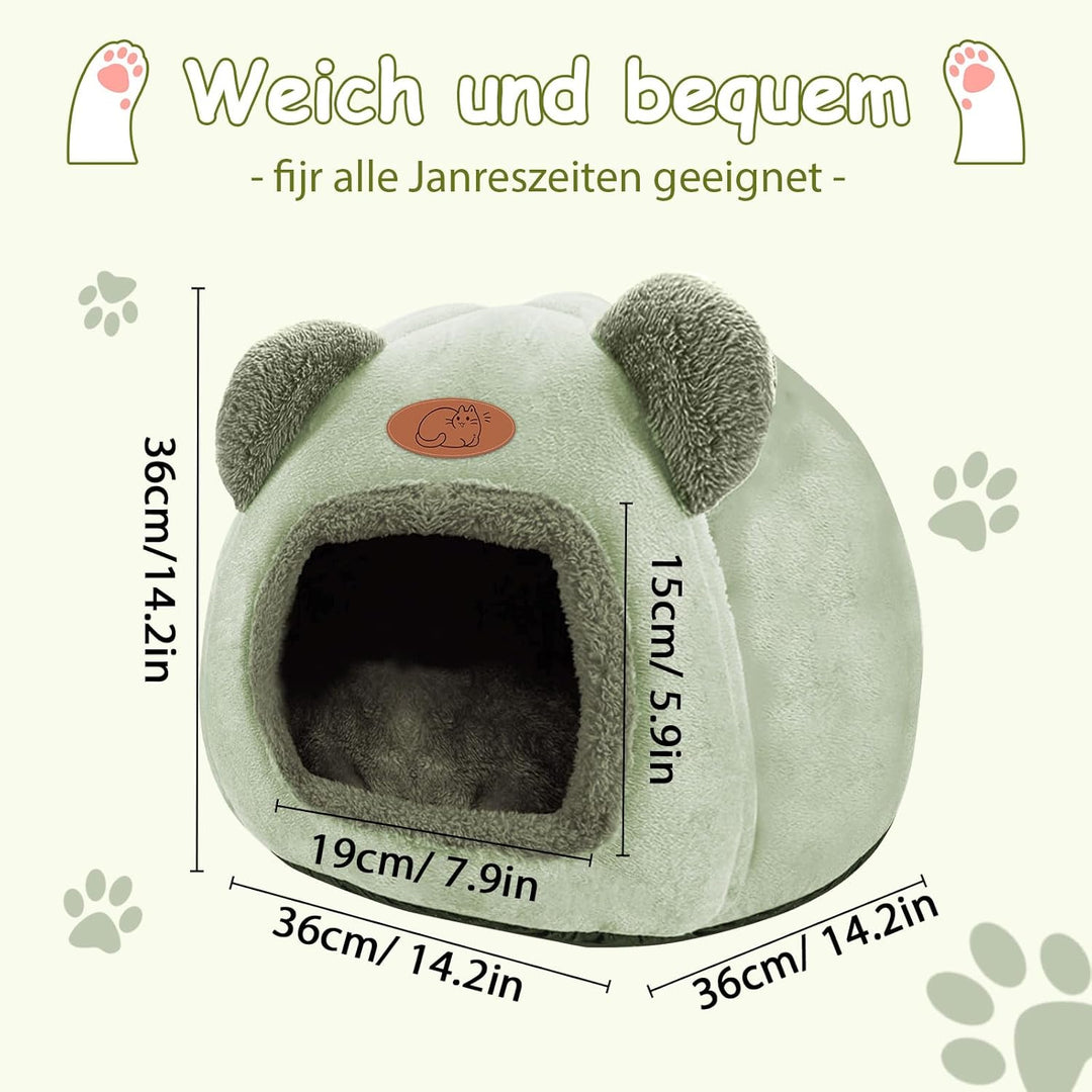 Waschbares Katzenhaus Indoor Katzen Katzenhöhle Mit Anti-Rutsch Boden undAbnehmbarem Matte,ür Katzen