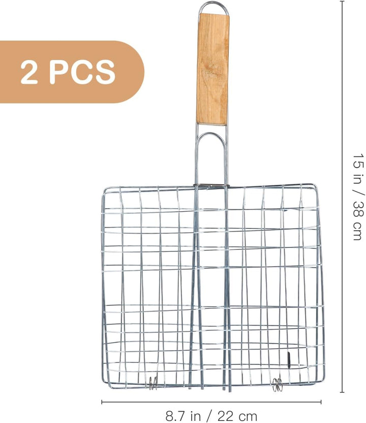 PRETYZOOM Edelstahl Grillzubehör Bbq Fisch Clip Grillnetz Halter 15 Zoll Grillkorb Für Outdoor Grill