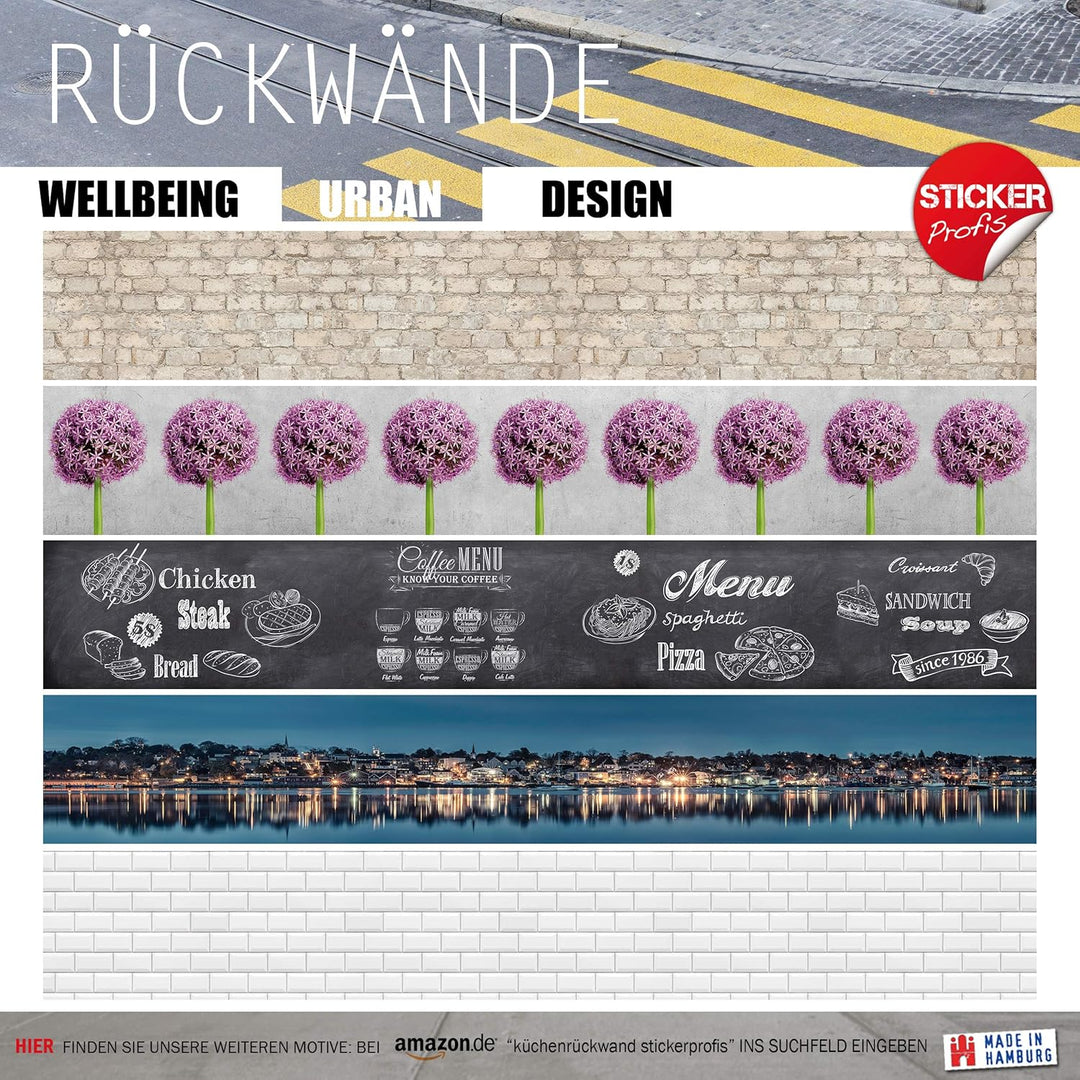 StickerProfis Küchenrückwand selbstklebend Glasoptik ausgeführt - ORCHIDEEN Ensemble - 1.8mm, Verste
