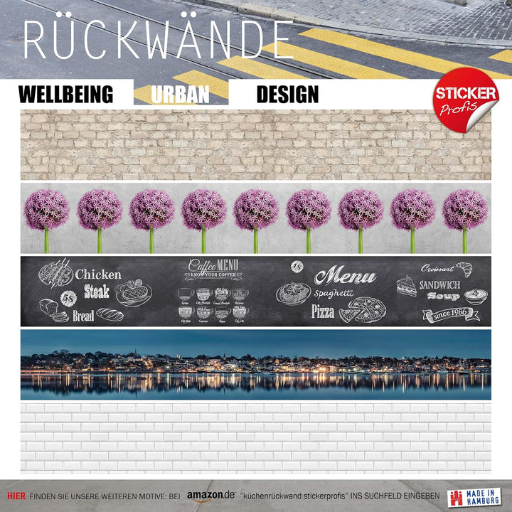 StickerProfis Küchenrückwand selbstklebend Glasoptik ausgeführt - ORCHIDEEN Ensemble - 1.8mm, Verste