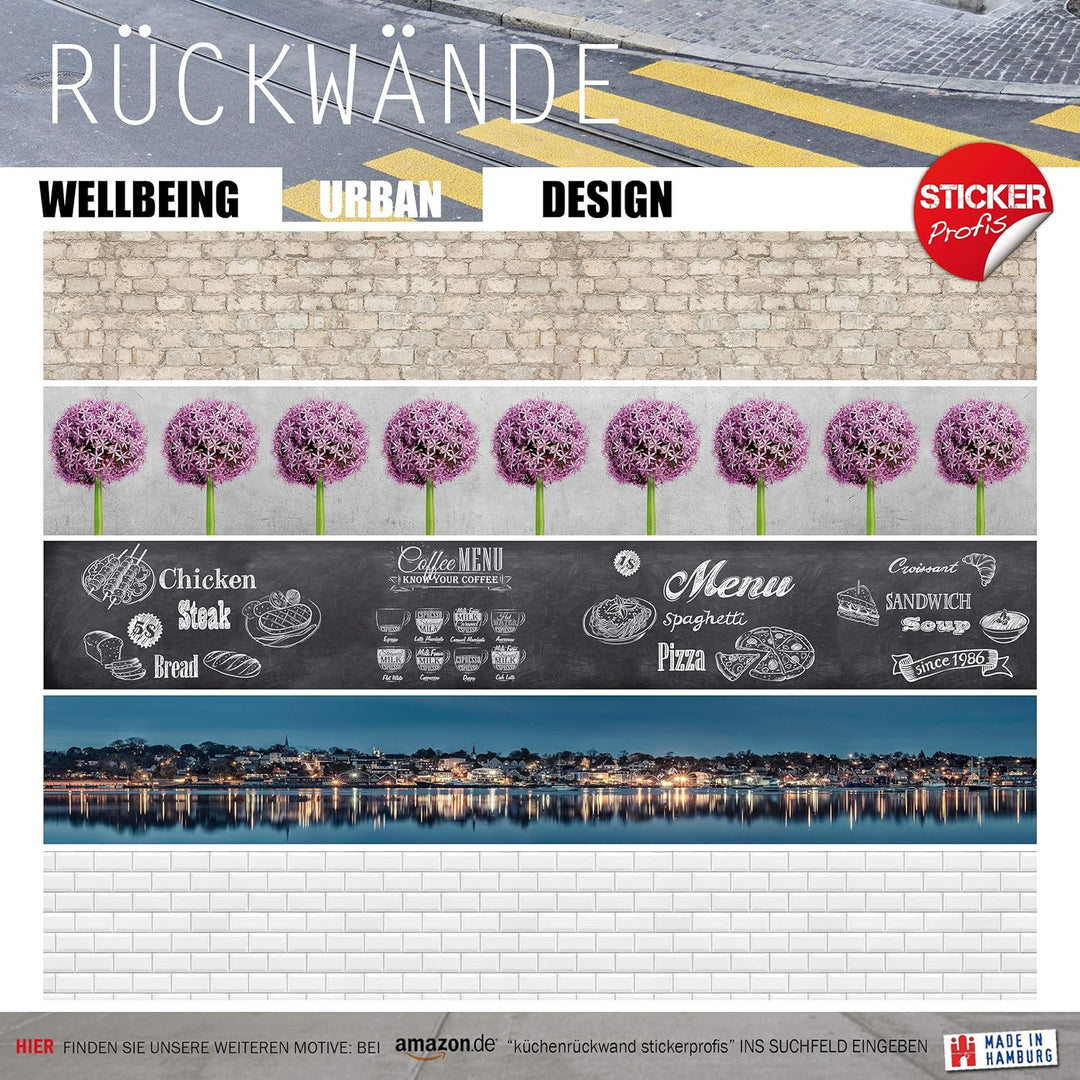 StickerProfis Küchenrückwand selbstklebend Glasoptik - WILDBLUMENWIESE - 1.8mm, Versteift, alle Unte