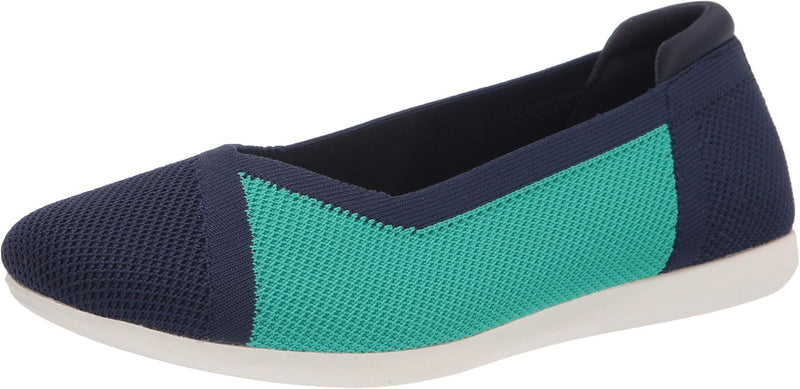 Clarks Damen Carly Wish Ballerinas 37 EU Marineblaues Strickmuster, 37 EU Marineblaues Strickmuster