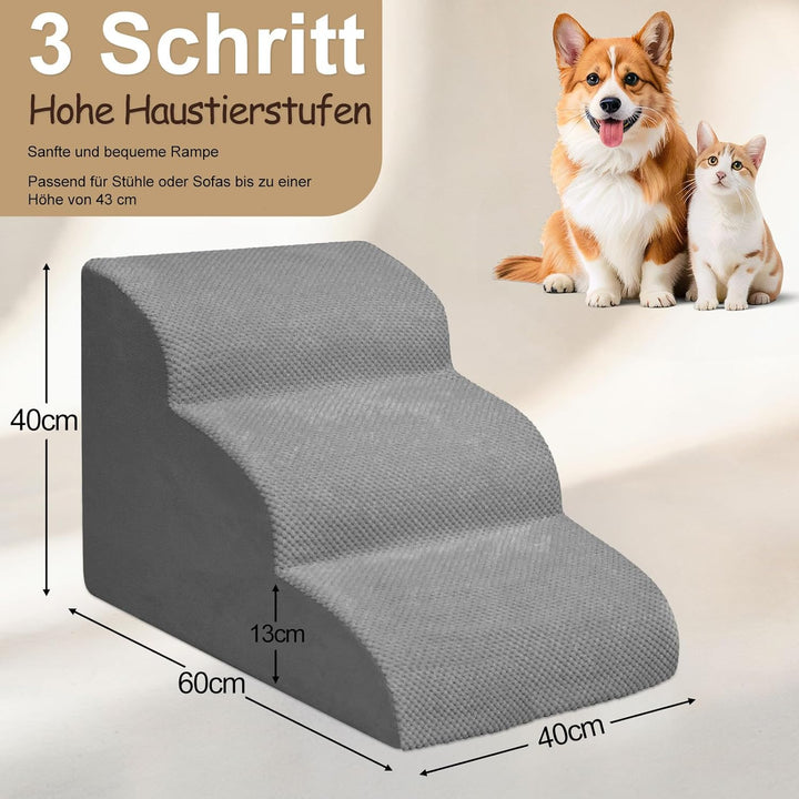 Niubya Hundetreppe für Kleine Hunde, H40 cm, für Katzentreppe Hundetreppe Bett und Sofa, ältere und