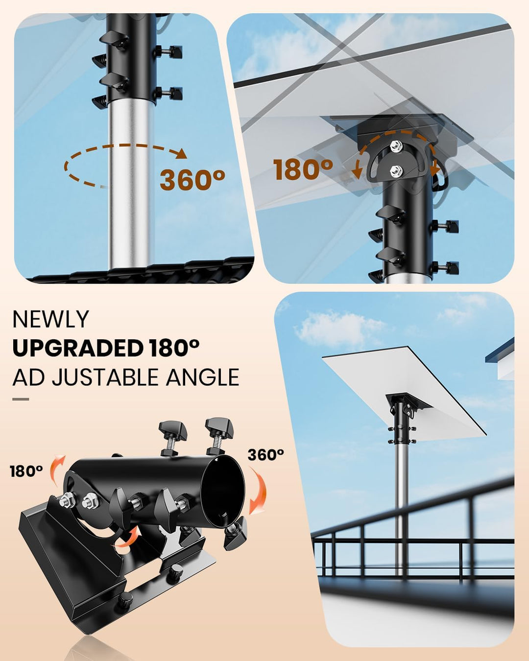 360°Starlink Gen 3 Rohradapter, Starlink Mast Halterung, Starlink V3 Montageplatte für Dach, kompati