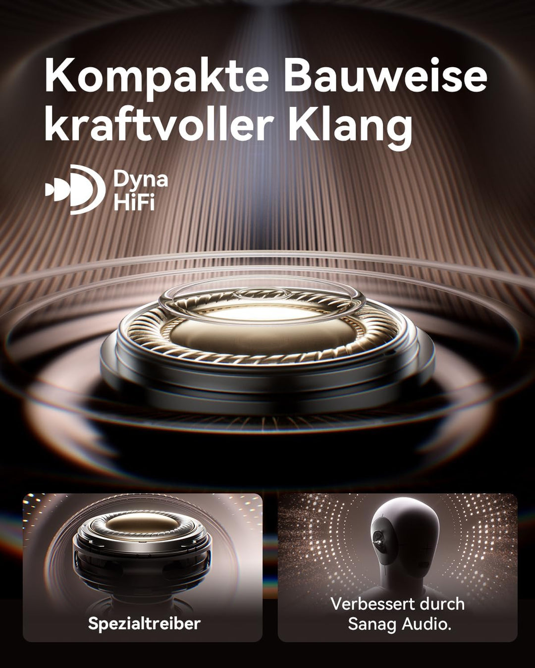 SANAG S7SUltra Open Ear Kopfhörer, Clip On Earbuds Kabellos Dyna HiFi, Bluetooth 6.0, 40H Spielzeit,