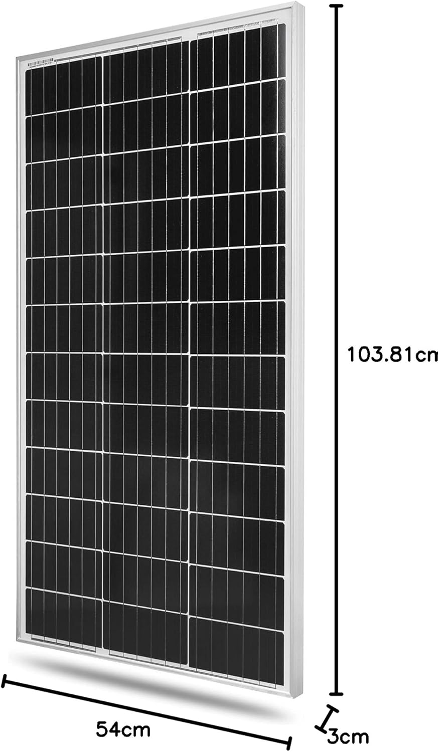 Solarmodule Monokristallin Solarpanel Solarzelle Photovoltaik Solar PV Mono (100W) 100 W 12 V, 100 W