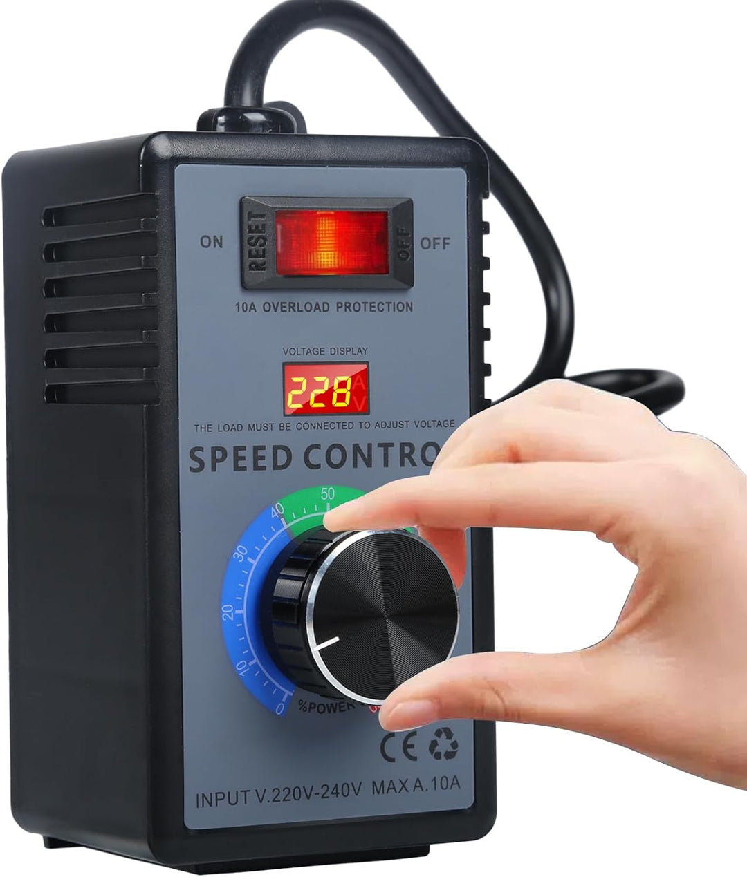 Ailao Drehzahlregler 230v Drehzahlregler Motor Verwendung für Winkelschleifer/Bläser/Handbohrer/Krei